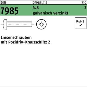 Linsenschraube DIN 7985 PZ M4x6-Z 4.8 galv.verz. 2000St.