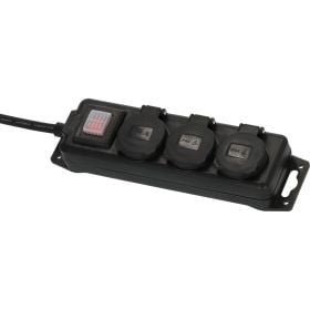 Brennenstuhl Steckdosenverteiler mit Schalter IP44 3-fach schwarz 2 m H07RN-F 3G1,5 - 1159950013